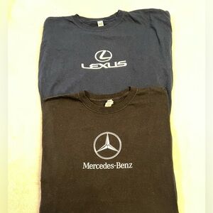 Bundle of 2 Lexus and Mercedes-Benz Graphic Long Sleeve Tees, Black & Navy, XL